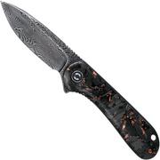 Civivi Elementum C907C-DS3 Damascus, Shredded Copper coltello da tasca in fibra di carbonio