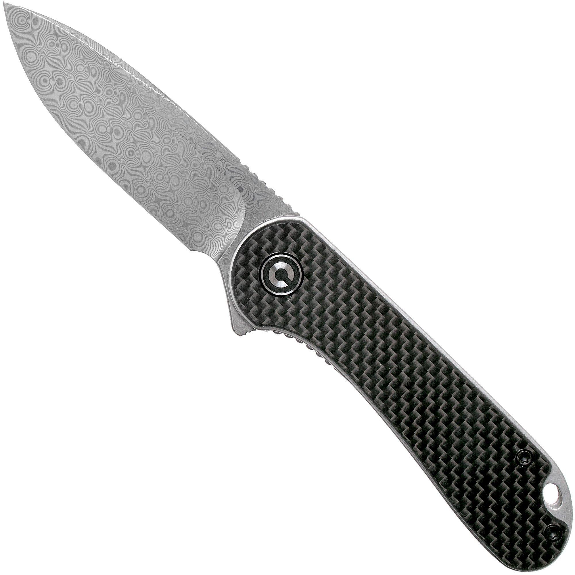 Nóż składany Civivi Elementum C907DS Damascus, Carbon Fibre & Black G10
