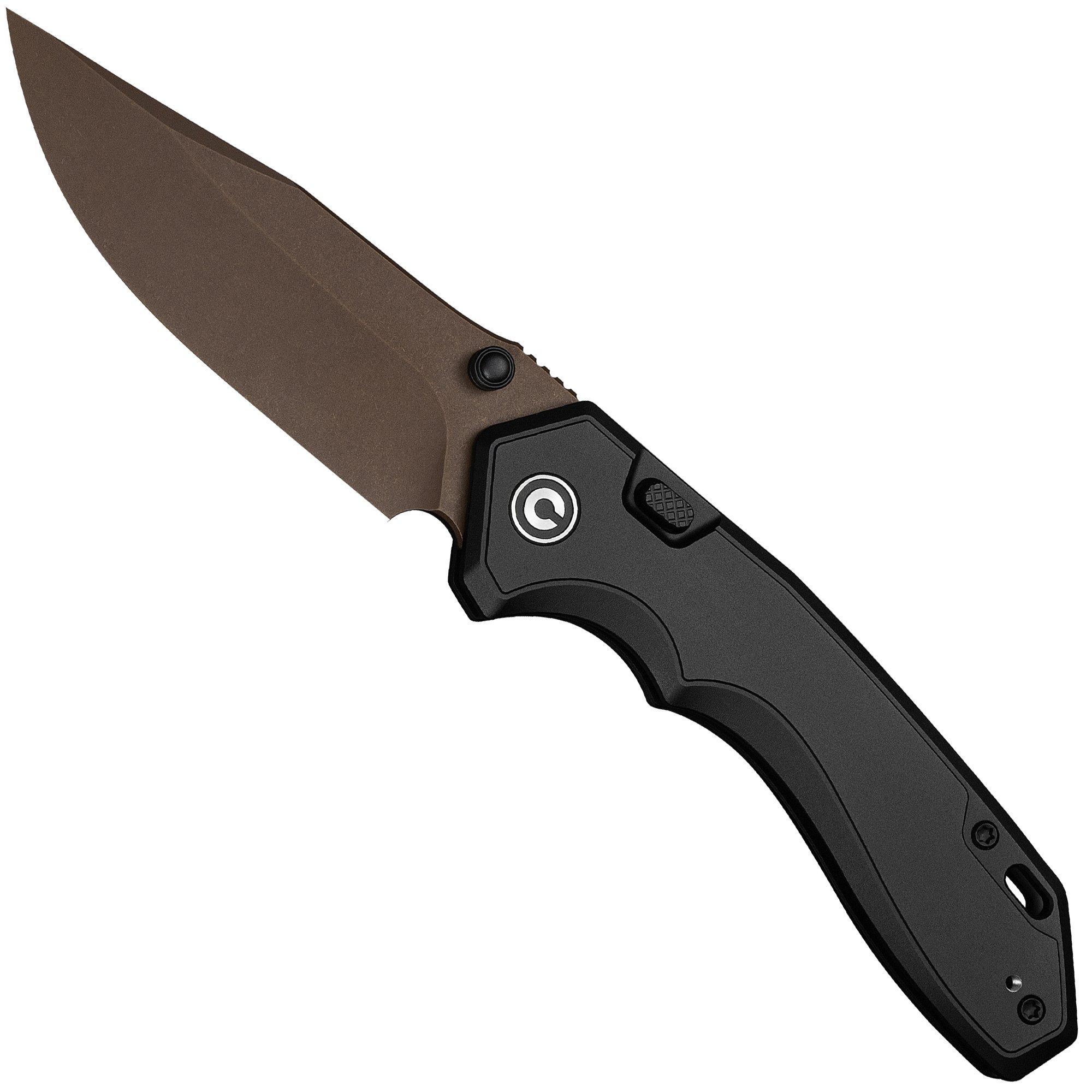 Civivi Elite Brova CE25093-2, Dark Brown Stonewashed CPM S35VN, Black Aluminum zakmes