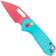 Image for CJRB Mini Pyrite J1933-WEB, Red AR-RPM9, Blue Aluminium, pocket knife