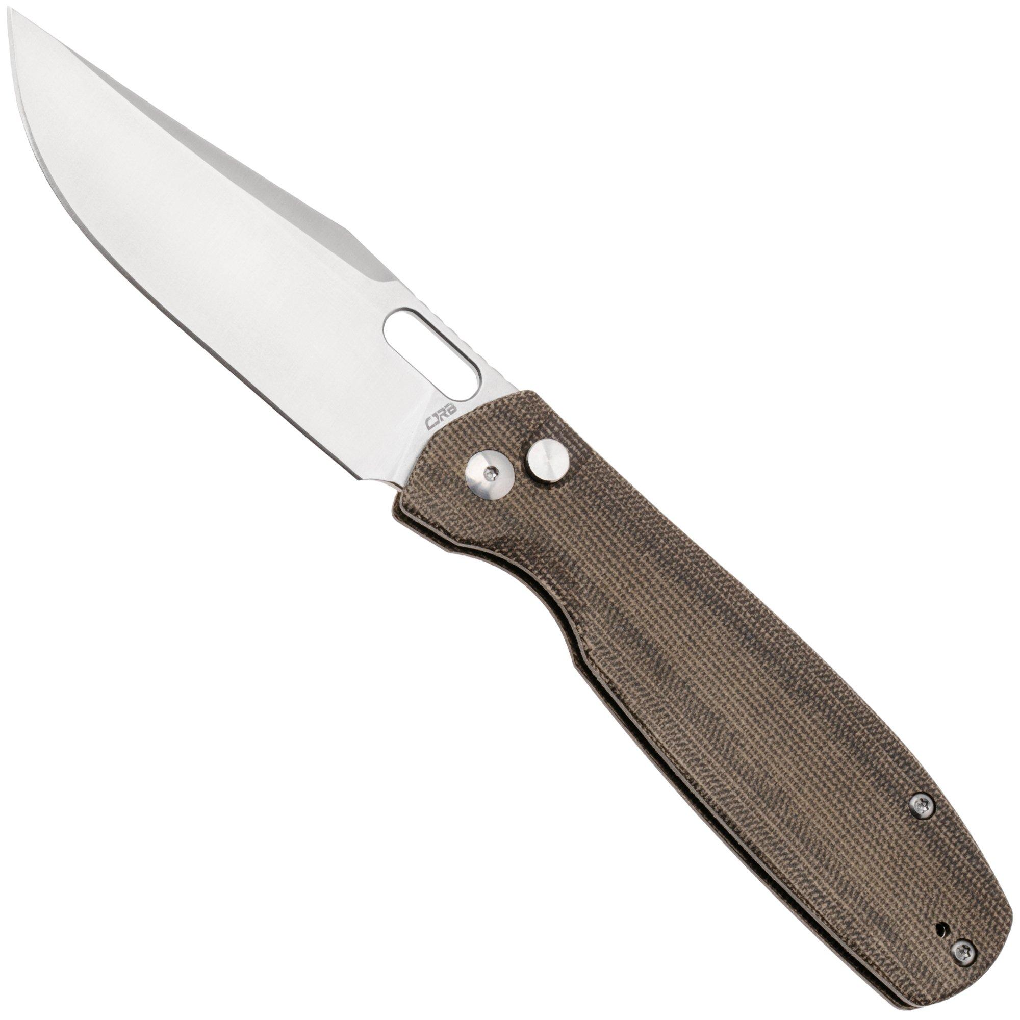 CJRB Prado J1936B-ODG Satin AR-RPM9, Canvas Micarta, couteau de poche