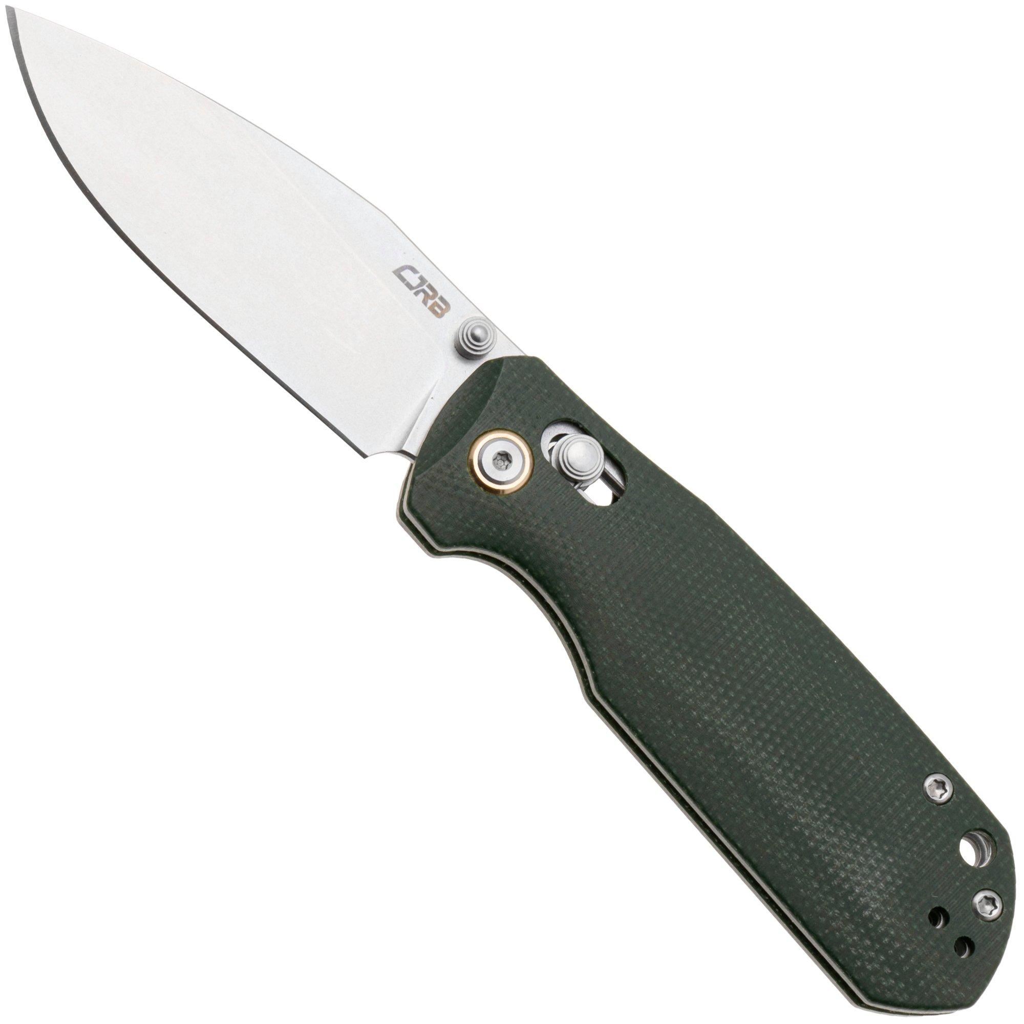 CJRB Maximal J1954-MGN Stonewashed AR-RPM9, Green Micarta, couteau de poche, David C. Andersen design