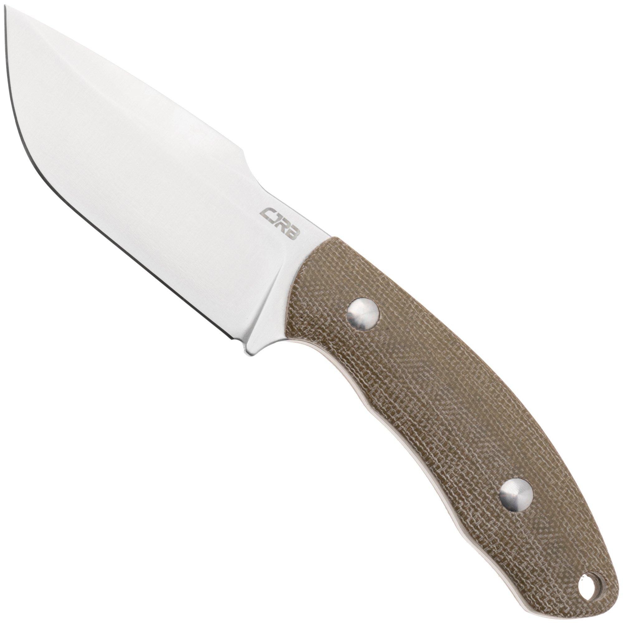 CJRB Mutt J1958-ODG Satin AR-RPM9, Green Micarta, fixed knife, Jonathan Shaw design