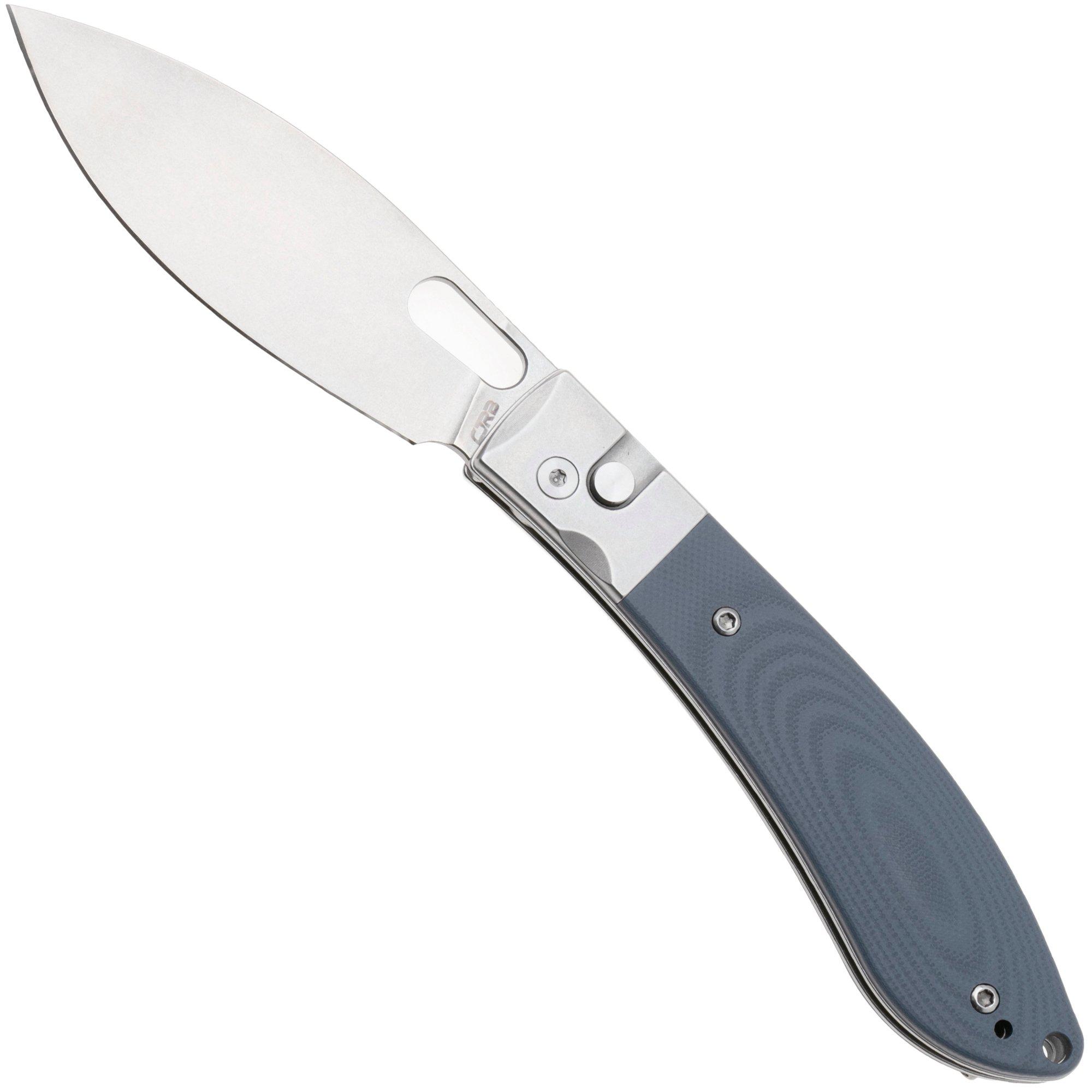 CJRB Sasaya J1959-GY Stonewashed AR-RPM9, Gray G10 Steel Bolsters, couteau de poche