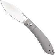 CJRB Sasaya J1959G-GY Satin S35VN, Milled Titanium, couteau de poche