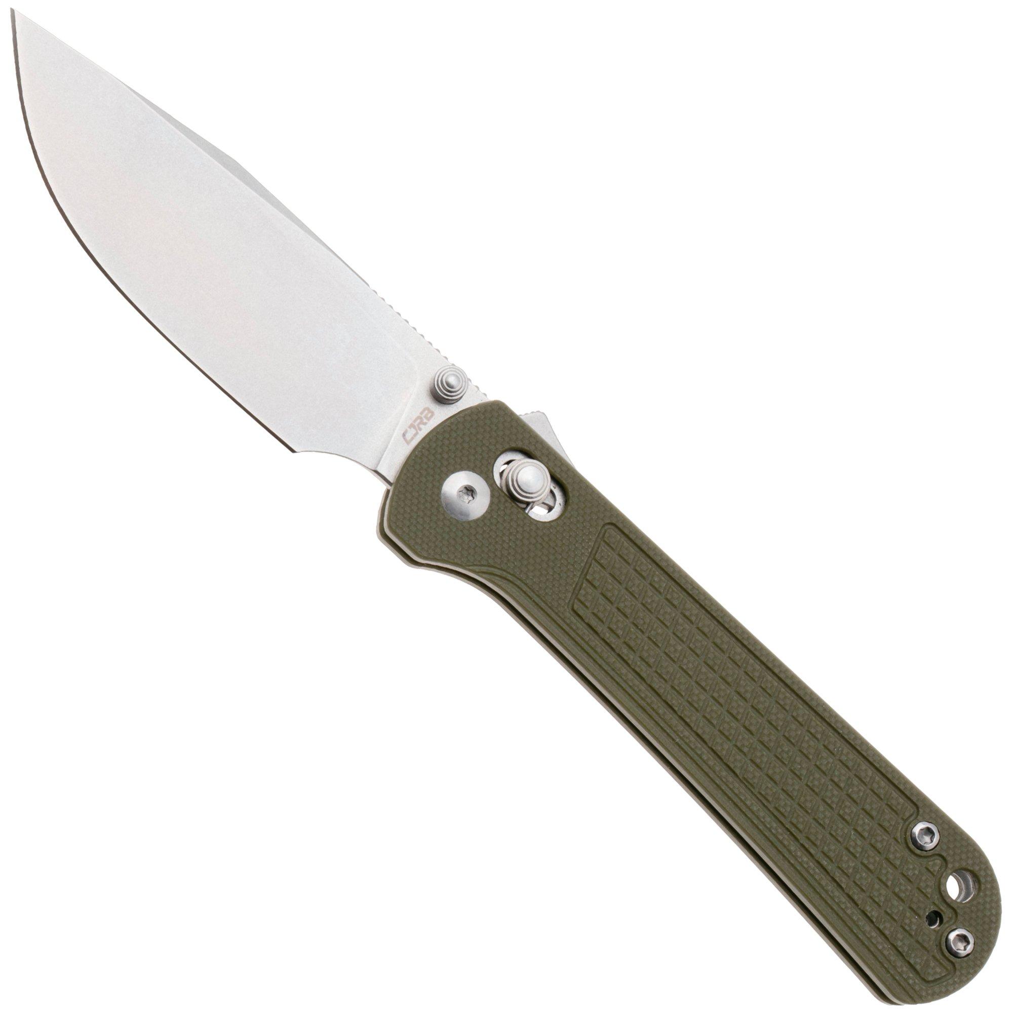 CJRB Bolt J1960-GN Stonewashed AR-RPM9, Green G10, couteau de poche
