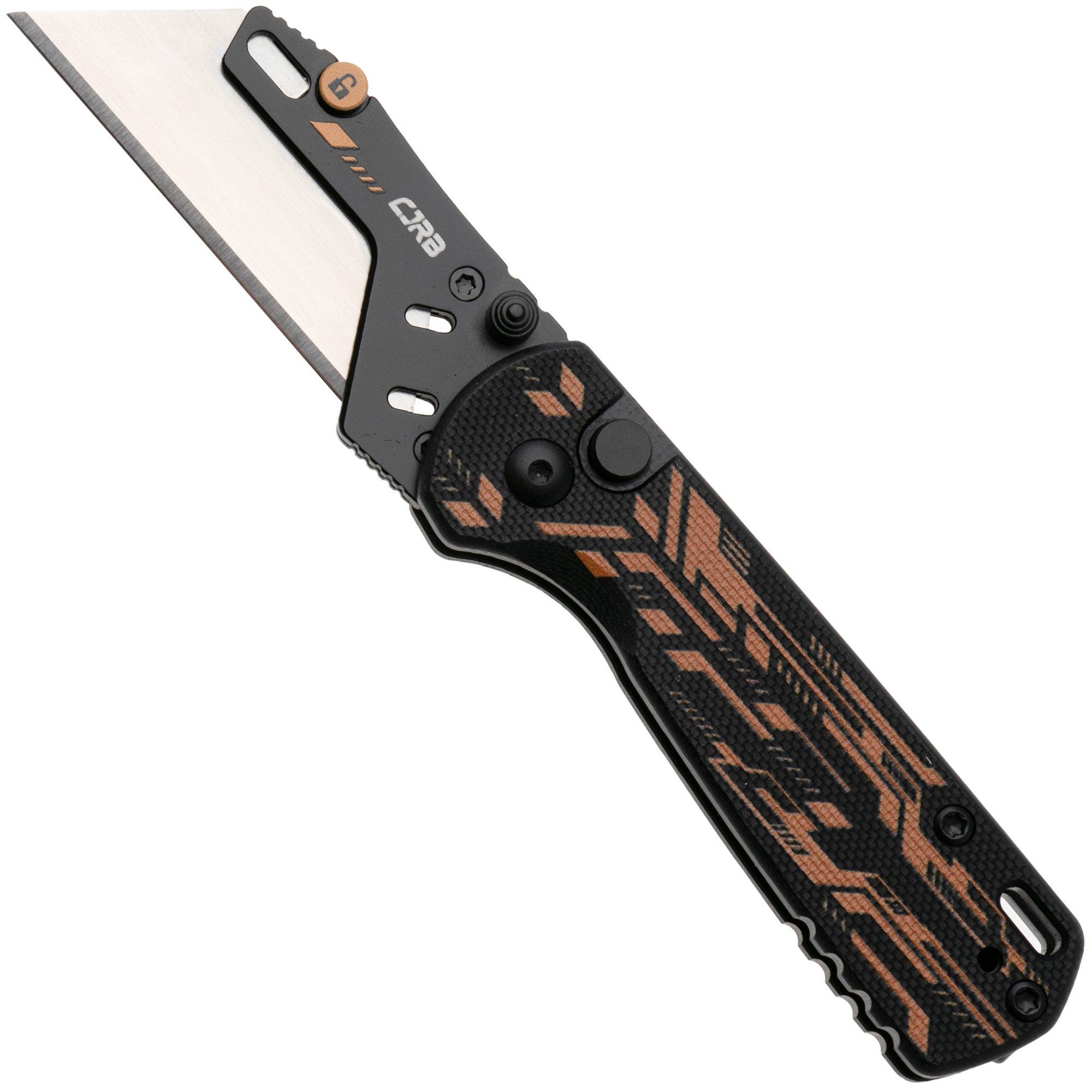 CJRB Boxer J1967-BBK Black Blade Holder, Black Orange G10, zakmes