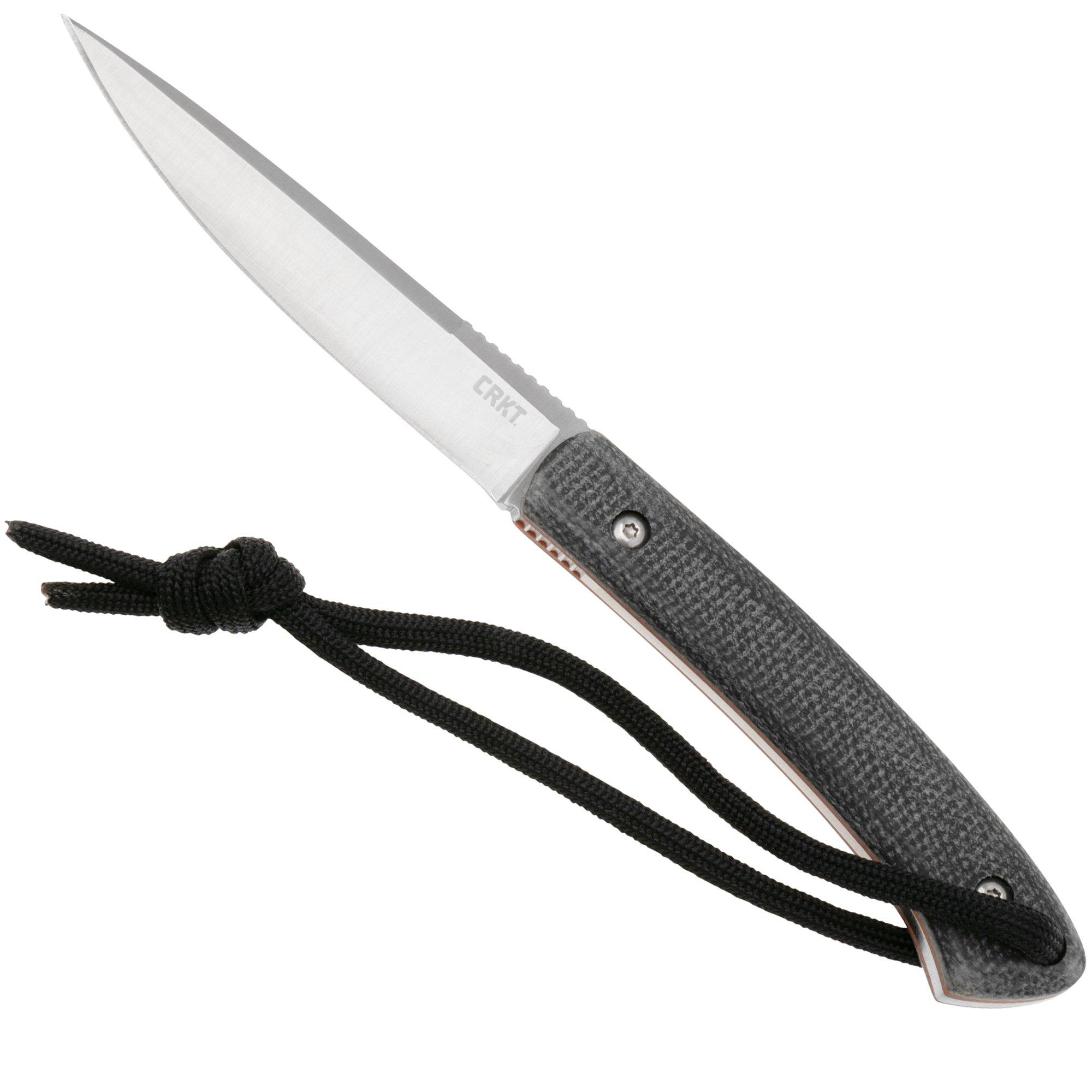Nóż z głownią stałą CRKT Biwa 2382K Black Micarta, projekt Alan Folts