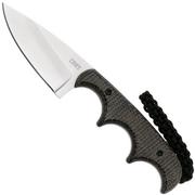 CRKT Minimalist Drop Point 154CM 2384CM Black Canvas Micarta fixed knife, Alan Folts design