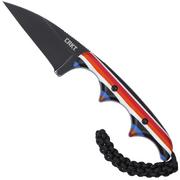 Afbeelding voor CRKT Minimalist Wharncliffe 2385G Blackwashed D2, Multicolored Layered G10, nekmes, Alan Folts design 