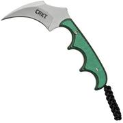 CRKT Keramin, Green Black, 2389 cuchillo de cuello, diseño de Alan Folts