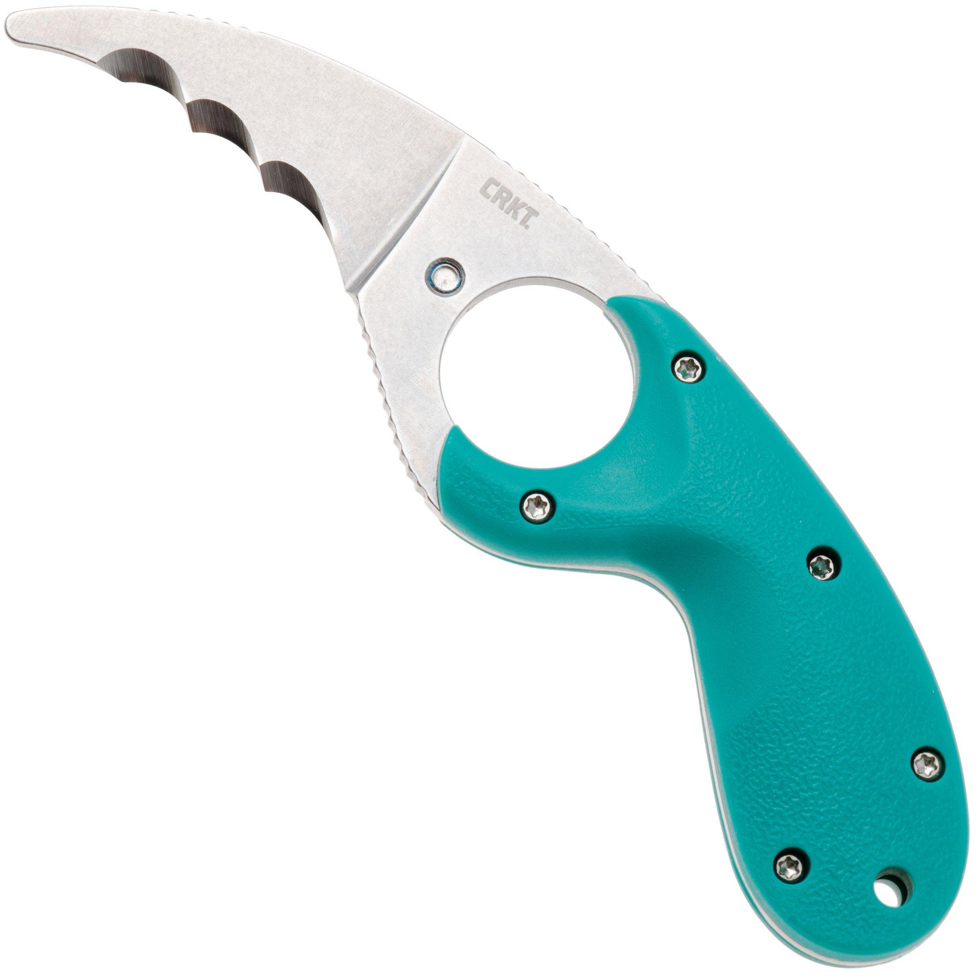 Nóż ratowniczy CRKT Bear Claw Veff Serrations 2511T Stonewashed AUS8, Green GRN, projekt Russ Kommer