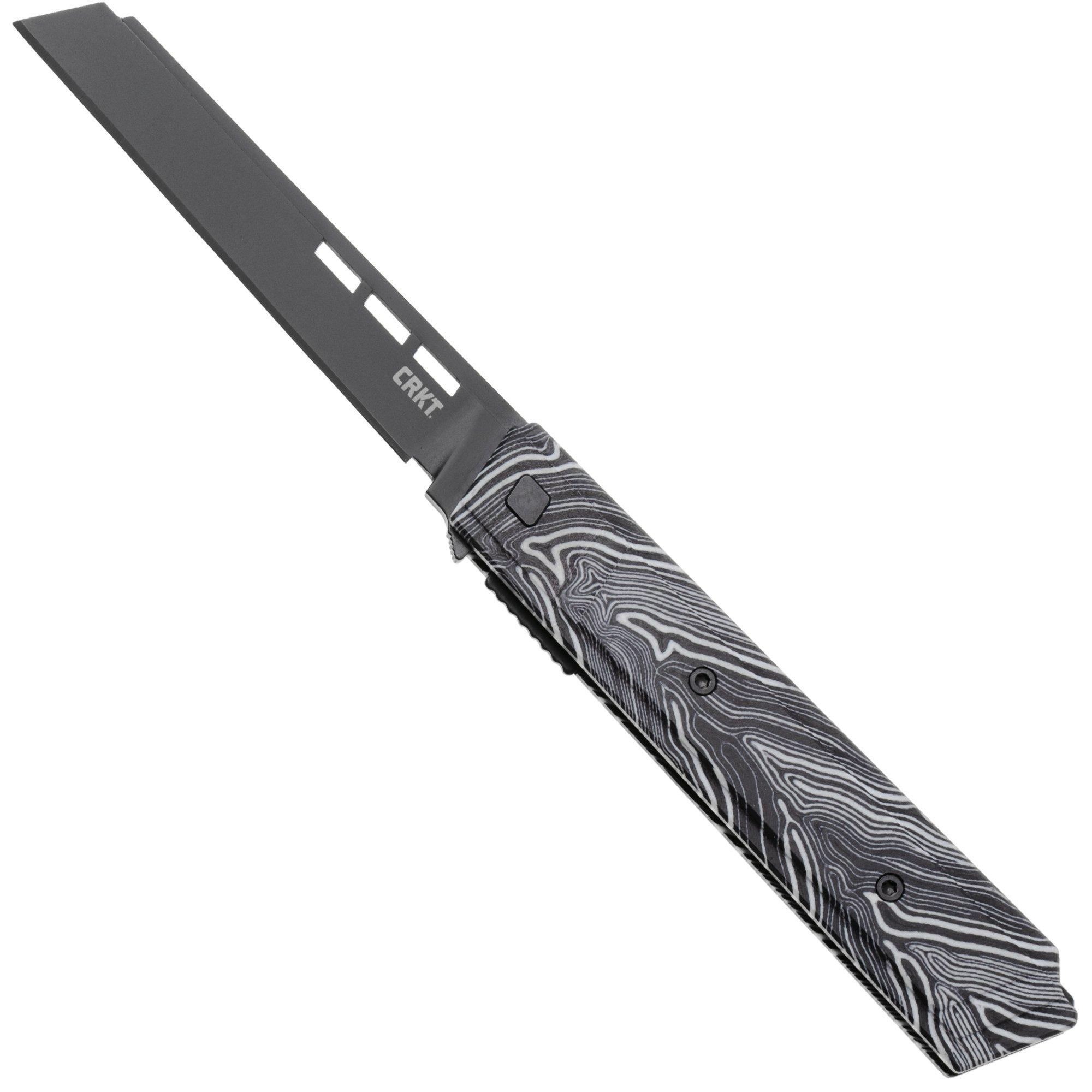 Nóż składany CRKT Zephyr 3850W Black Titanium Nitride 14C28N, White Black G10, projekt Matthew Lerch