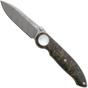 Image for CRKT Pursue 4010 Super Dense Twist Damasteel, Contoured Dark Matter FatCarbon, pocket knife, Michael Walker design