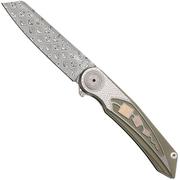 CRKT Fortuitous 4015 Rose Damasteel, Green Titanium, zakmes, Michael Walker design