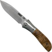CRKT M4-02W Burled Wood pocket knife, Kit Carson design