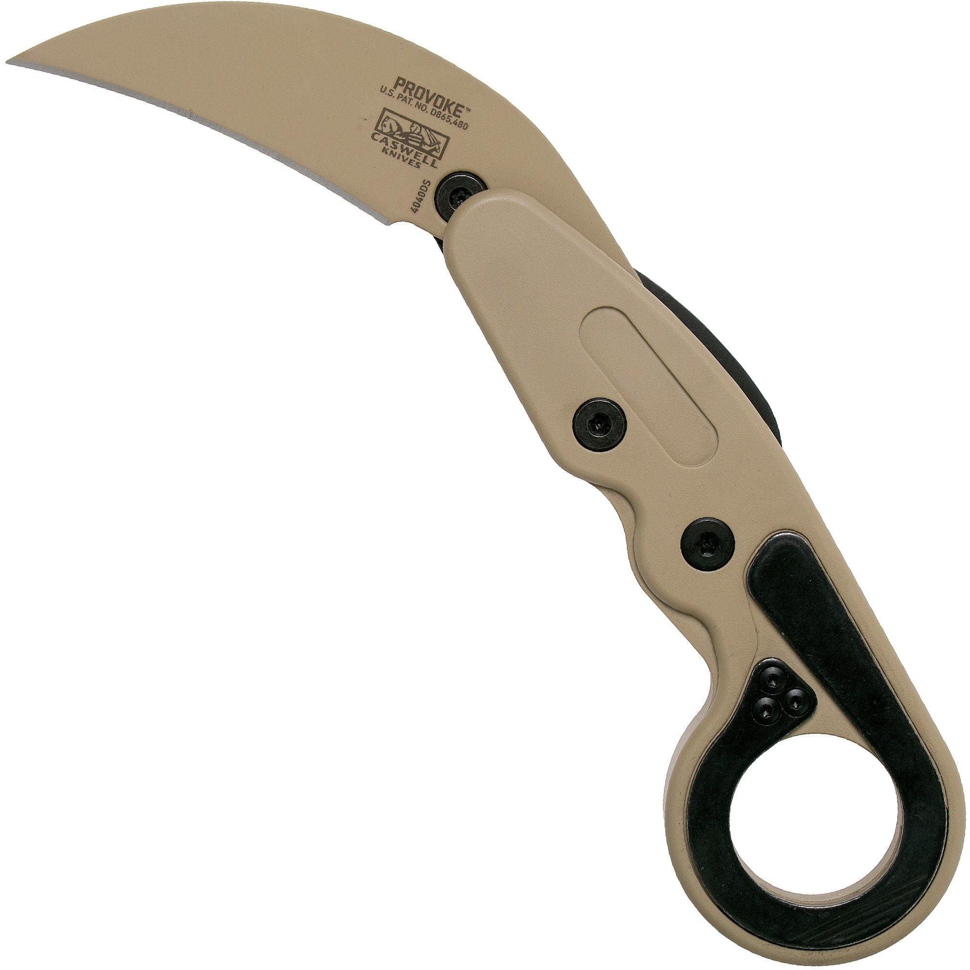 CRKT Provoke Desert Sand 4040DS Kinematic Karambit coltello da tasca, Joe Caswell design