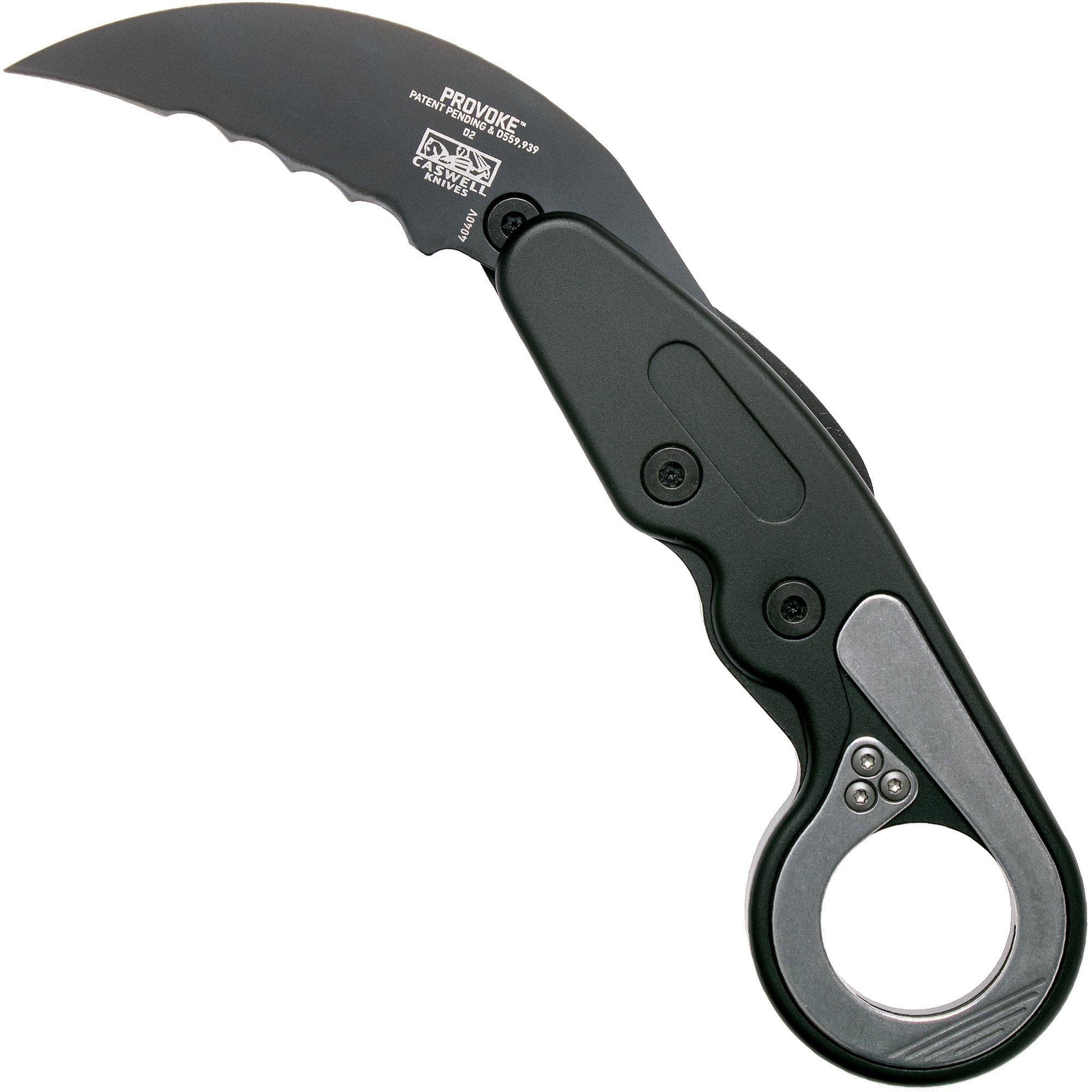 CRKT Provoke 4040V Serrated Kinematic Karambit couteau de poche, Joe Caswell design