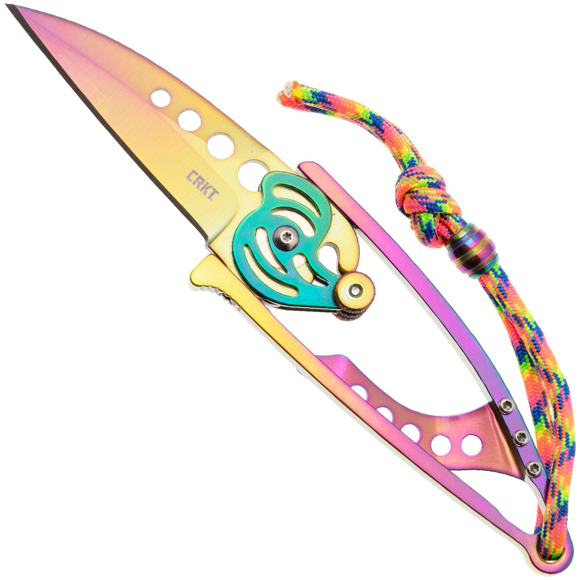 CRKT Snap Lock 5102P Iridescent Titanium Nitride 420J2, Stainless Steel, pocket knife, Ed Van Hoy design