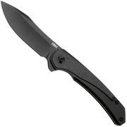 CRKT Padawan 6070CF, Black 14C28N, Black Stainless Steel, Carbon Fiber Overlay zakmes, Pedro Buzetti design