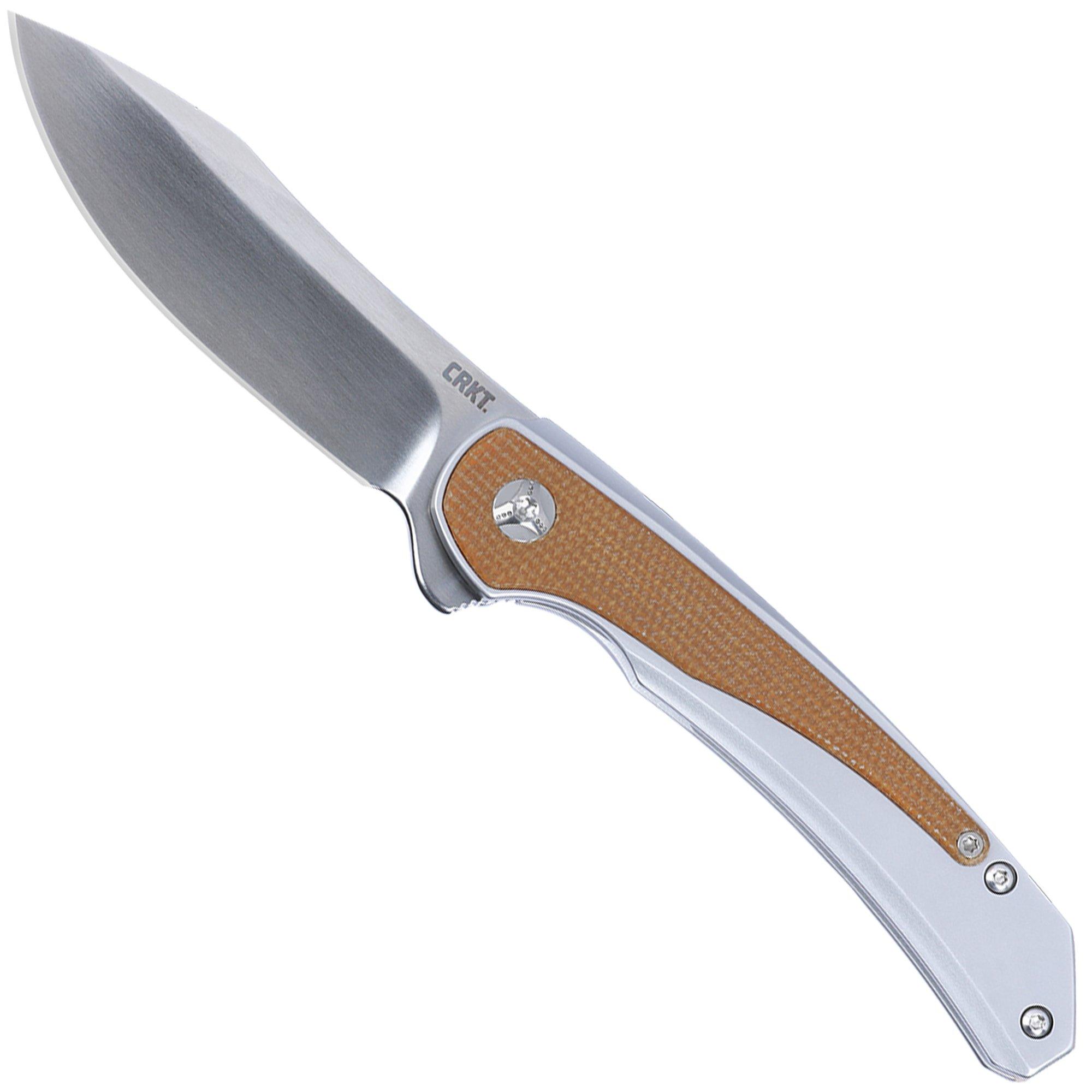 CRKT Padawan 6070 Brown Micarta pocket knife, Pedro Buzetti design