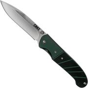 CRKT Ignitor 6850 Black Green pocket knife, Ken Steigerwalt design