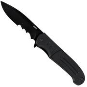 CRKT Ignitor Assisted Black Serrated couteau de poche, Ken Steigerwalt design