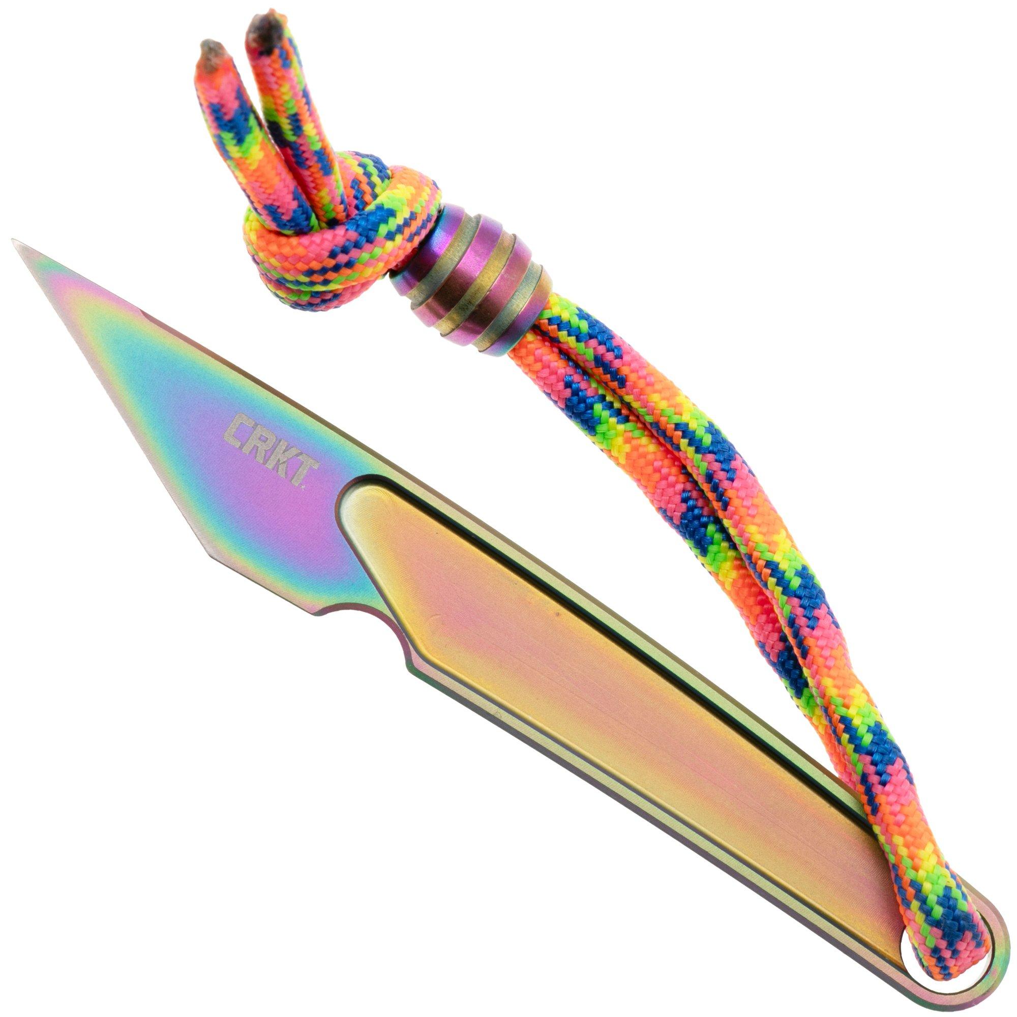 Nóż neck CRKT HangTi Kiridashi 7065P Iridescent Titanium Nitride Titanium, projekt Richard Rogers