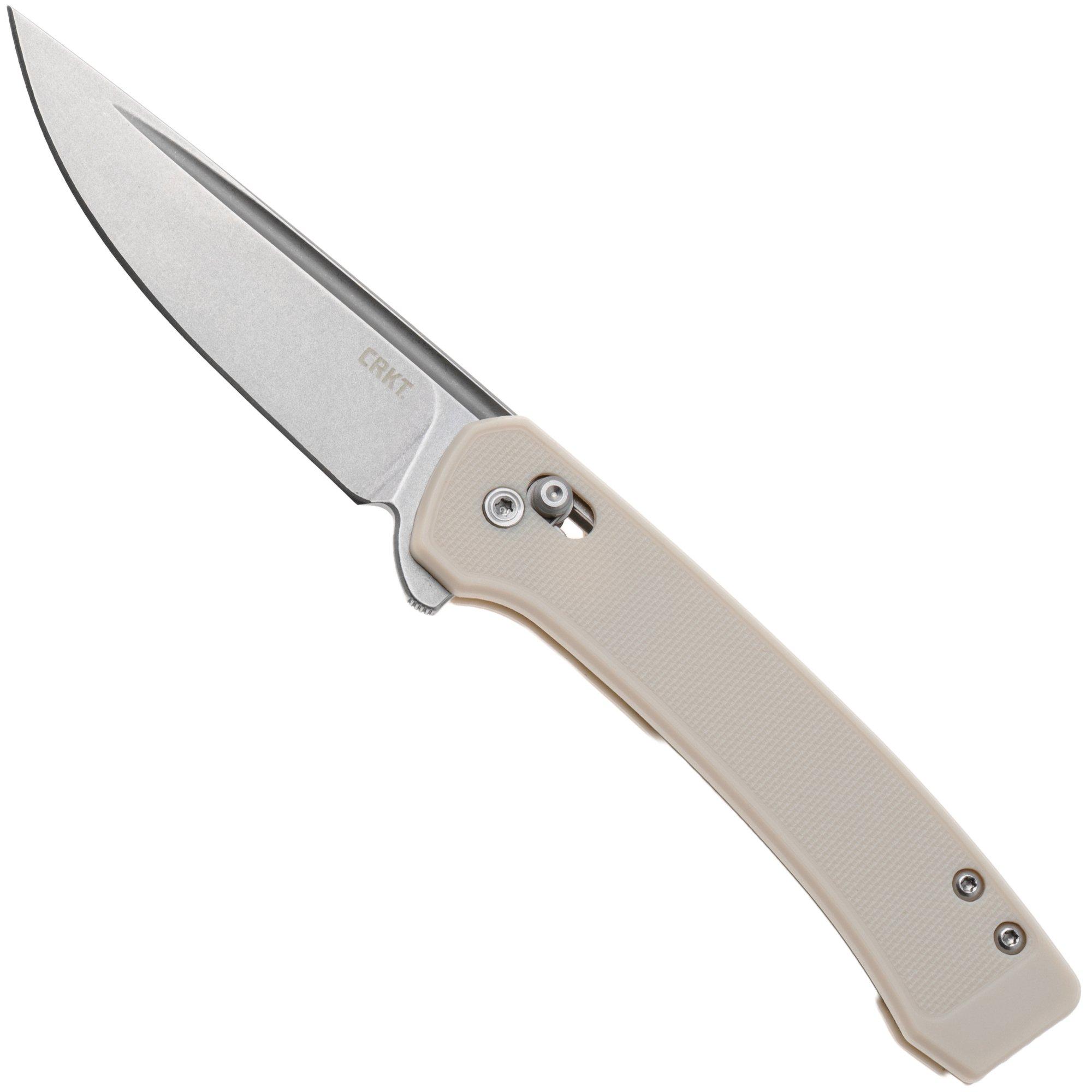 Nóż składany CRKT Q Compact 7075S Stonewashed 14C28N, Sand GRN, projekt Richard Rogers