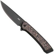 CRKT Q Compact 7077CF Black DLC CPM S35VN, Black DLC Aluminum, Carbon Fiber Inlay zakmes, Richard Rogers design