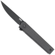 CRKT CEO Microflipper, Drop Point Black 7081D2K Black Aluminum couteau de poche, Richard Rogers design