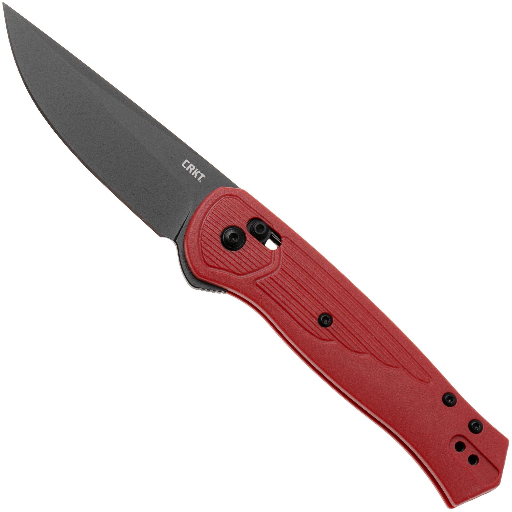 CRKT Sero 7170R Black Titanium Nitride CPM S35VN, Red GRN, pocket knife, Richard Rogers design