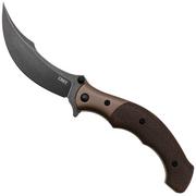 CRKT Ritual Compact 7465 Brown Micarta couteau de poche, Alan Folts design