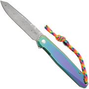 Afbeelding voor CRKT Facet K231TDP Damascus, Iridescent Titanium Nitride Titanium, zakmes, Ken Onion design
