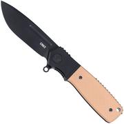 CRKT Homefront Compact Black DLC K245BKP Desert Tan G10 couteau de poche, Ken Onion design