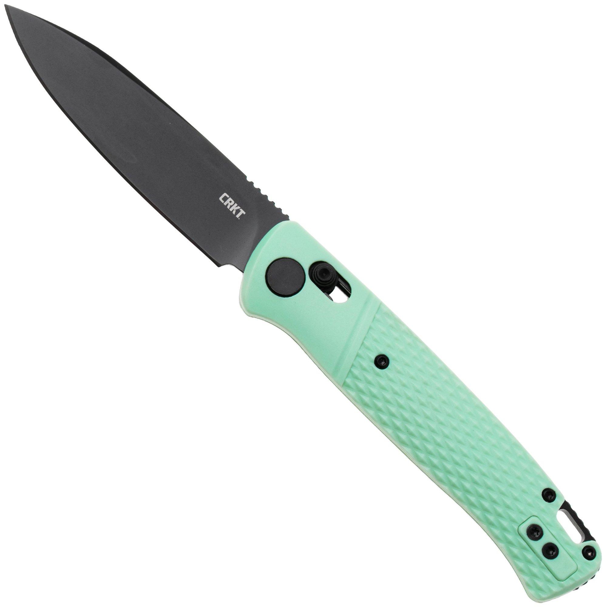 Nóż składany CRKT Counterpart K430BKP Black Oxide 12C27, Aqua GRN, projekt Ken Onion