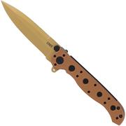 CRKT M16 Spear Point M16-01DZ, Desert Tan GRN navaja, diseño Kit Carson