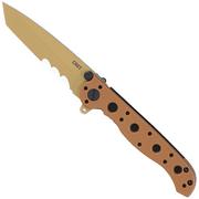 CRKT M16 Tanto, Veff Serrations M16-10DZ Desert Tan GRN pocket knife, Kit Carson design