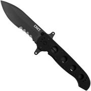 CRKT M21-14SFG, acier 1.4116, G10 noir, Veff Serrations, couteau de poche tactique