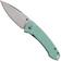 Image for CRKT Tuna Compact 2522B Stonewashed 14C28N, Aqua Green G10, pocket knife, Lucas Burnley design