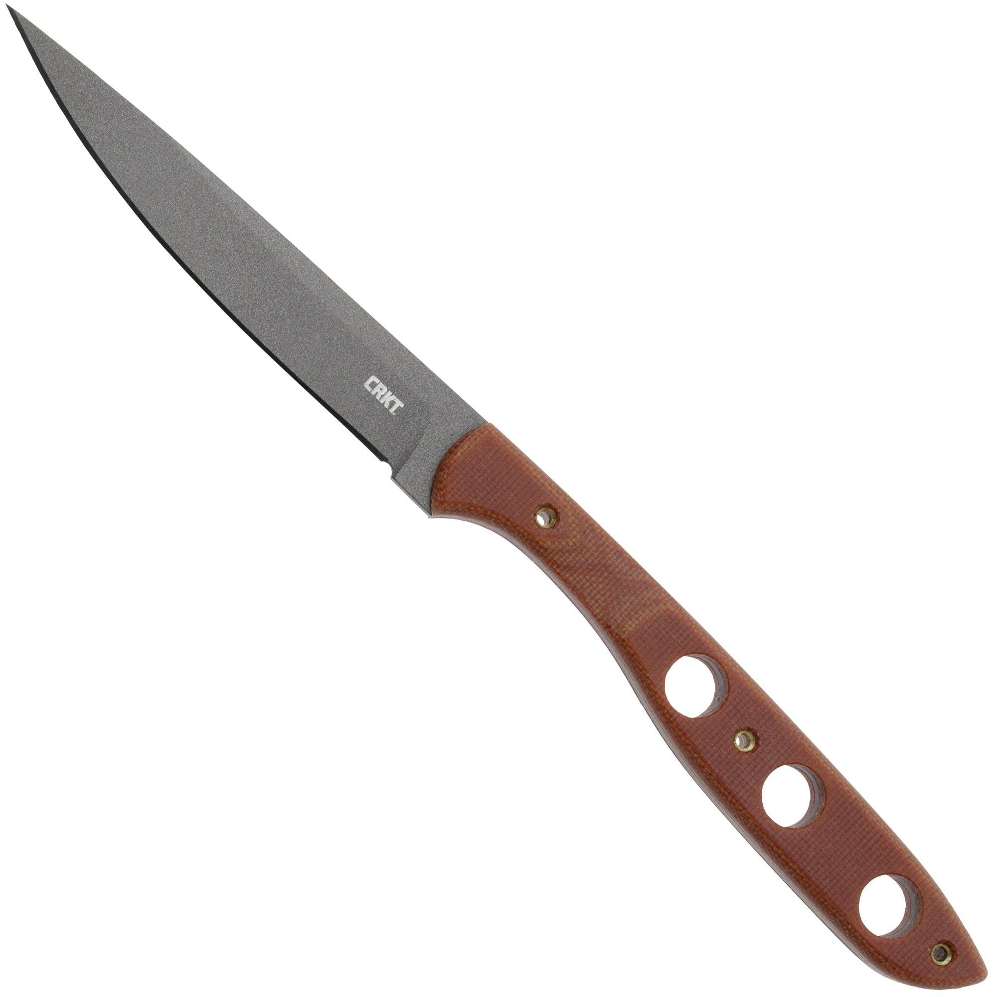 Nóż z głownią stałą CRKT Kasilof 3031 Cerakote 1095, Brown Micarta, projekt Russ Kommer