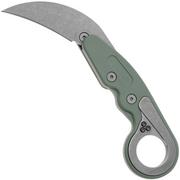 CRKT Provoke 4041GR Stonewashed AUS8, Aqua Green Grivory, Kinematic Karambit Taschenmesser, Joe Caswell Design