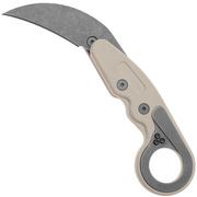 CRKT Provoke 4041S Stonewashed AUS8, Sand Grivory, Kinematic Karambit Taschenmesser, Joe Caswell Design