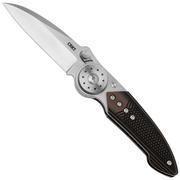 CRKT Walker Blade Lock 4200 Satin 14C28N, Stainless Steel, Black Brown G10 Overlay, navaja, Michael Walker design