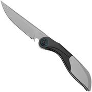 CRKT Fial 5670 Bead Blast 12C27, Black Gray Stainless Steel, pocket knife with corkscrew, Princeton Wong design