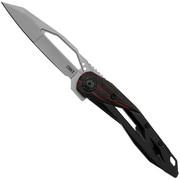 CRKT Nucleus 5702 Bead Blast 12C27, Black Stainless Steel, Red Black G10 Overlay, coltello da tasca, Princeton Wong design