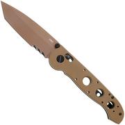 Nóż składany CRKT M16 Crossbar Lock Tanto Veff Serrations M16-14XD Desert Tan EDP D2, Desert Tan GRN, projekt Kit Carson