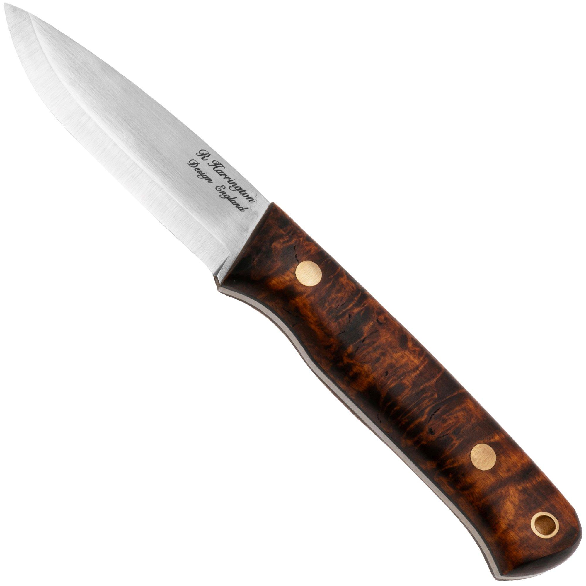 Casström Woodsman Järv 10870, Curly Birch Wood, Bushcraft Messer, Roger Harrington Design
