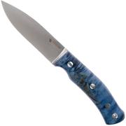 Casström No. 10 Swedish Forest Knife Blue Curly Birch, 14C28N Flat Grind 13119