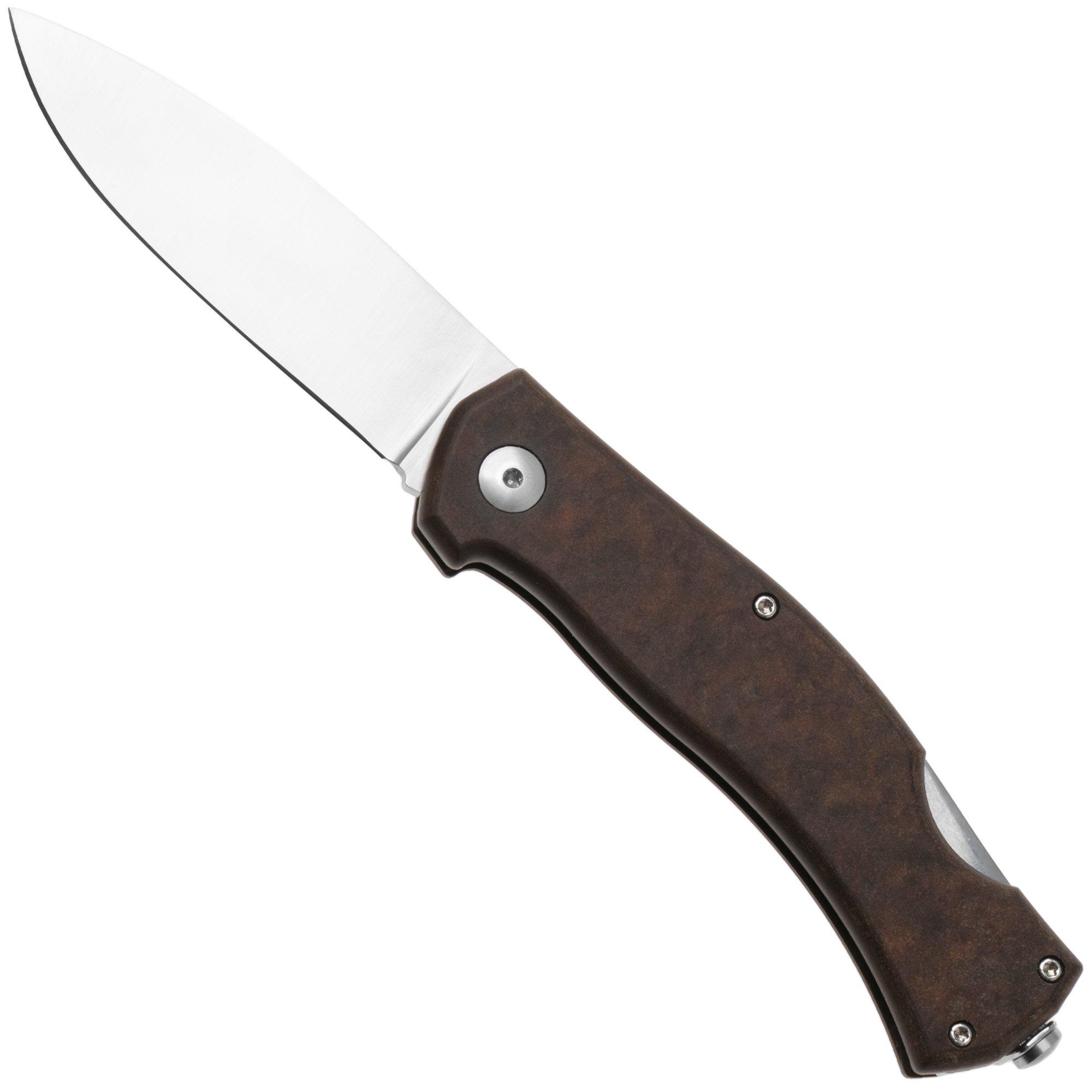 Casström Lars Fält EDC 17040, Satin 14C28N, Coffee Brown FSC pocket knife